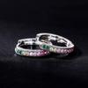 Colorful Synthetic Zircon Circular Earrings, Minimalist Design, Suitable for Exquisite Jewelry In Daily and Leisure Occasions