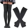 Gothic Y2K Lolita Fingerless Gloves for Halloween Costume Thigh High Boot Socks  for Women