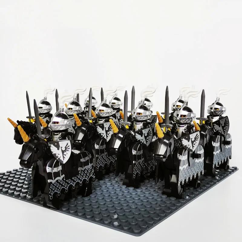 Medieval Roman Dynasty Commander Golden Warrior Spartan Solider Hawk Princess King Dragon Knight War Horse Figure Block Kids  Children Toy