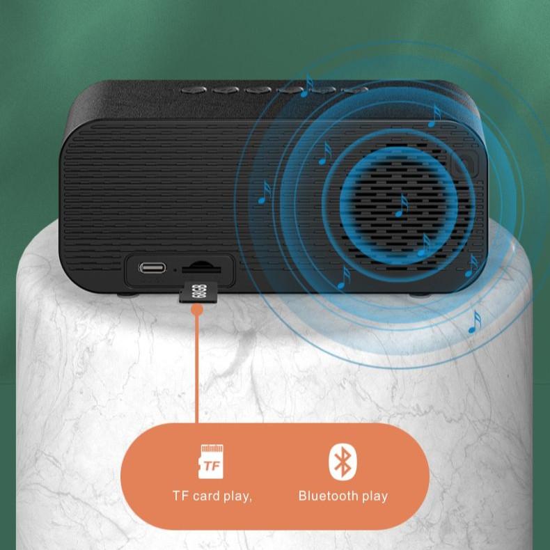 MP3 Alarm Clock, FM Radio, and Multifunction Music Player Wireless Bluetooth Speaker LED Display, Stereo Bass Bluetooth Speaker