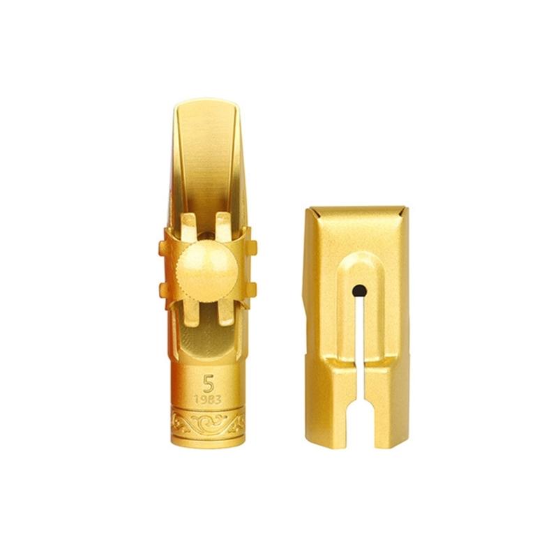 Bocchino Metallico per Sassofono Dorato Bocchino per Sassofono Soprano Bocchino Professionale per Sassofono con Set di Tappi