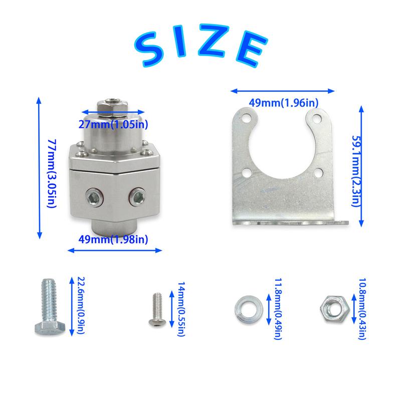 Brand New 3000 Billet Fuel Pressure Regulator Carburetor 2 Ports 3/8 NPT for Automotive Performance Parts