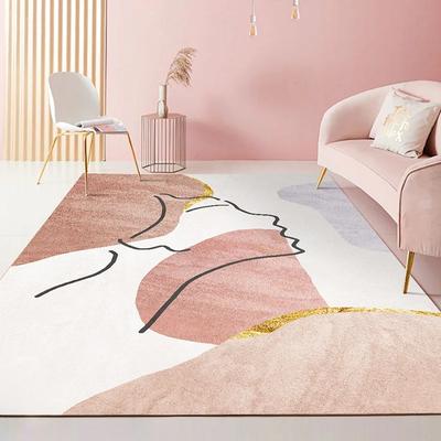 Arredamento Camera da Letto Stile Nordico Tappeto Rosa Tappeti di Grande Superficie per Soggiorno Tappetino Lavabile per Pavimento Salotto Tappeto Morbido Antiscivolo per Cabina Armadio