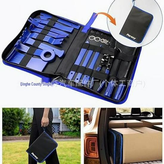 19-Piece Car Panel & Audio Decor Removal Tool Set (Red/Blue)