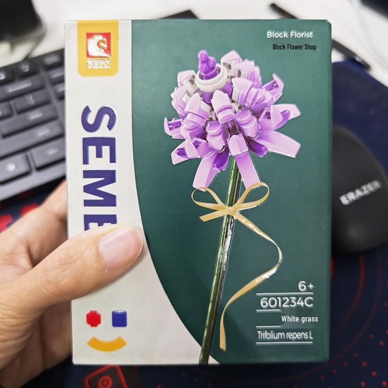 LEGO-Compatible Sunflower Bouquet Building Set - Creative Educational Birthday Gift for Boyfriend or Girlfriend.