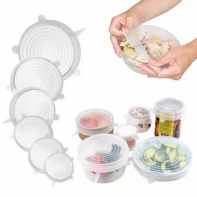 Couvercles extensibles en Silicone, flexibles et réutilisables, couvercles alimentaires, couvercles à nœud, capuchons enveloppés, accessoires d'ustensiles de cuisine pour la conservation de la fraîcheur, 6 pièces/ensemble