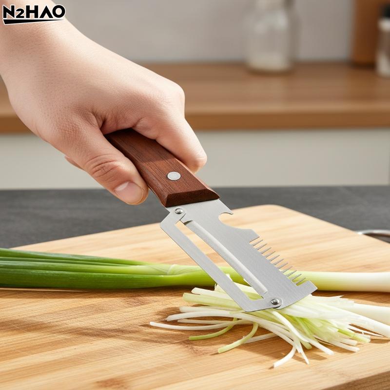 1*Multi-functional Vegetable Peeler, 2026 Ktchen Multi-function Stainless Steel Thickened Fruit Peeler Knife With Wooden Handle