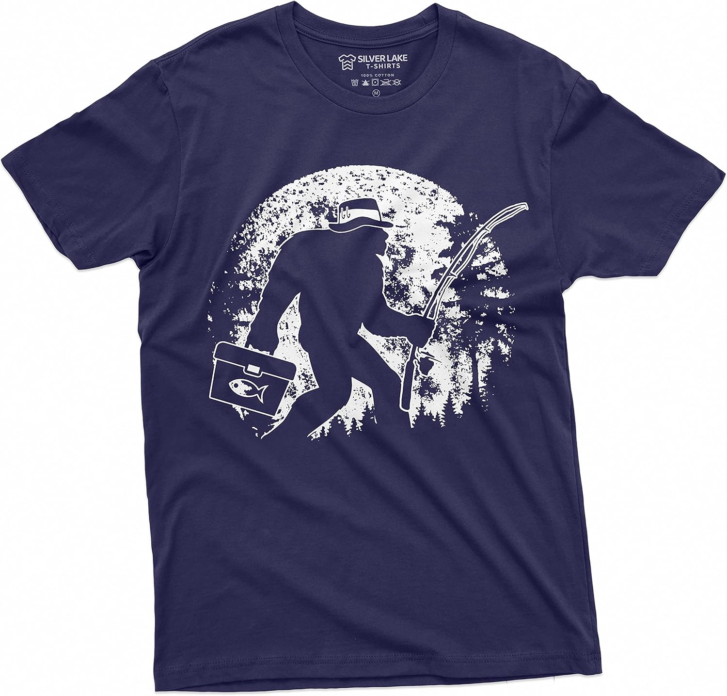 

Men s Fishing Bigfoot T-Shirt | Fisherman Funny Outdoor Pole Rod Fish Tshirt S разноцветный
