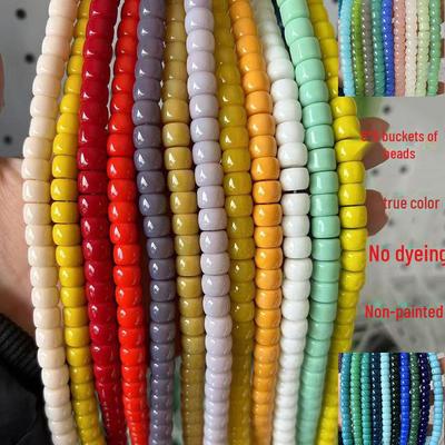 Multi-Color 6x8mm Glass Barrel Beads for Jewelry Making