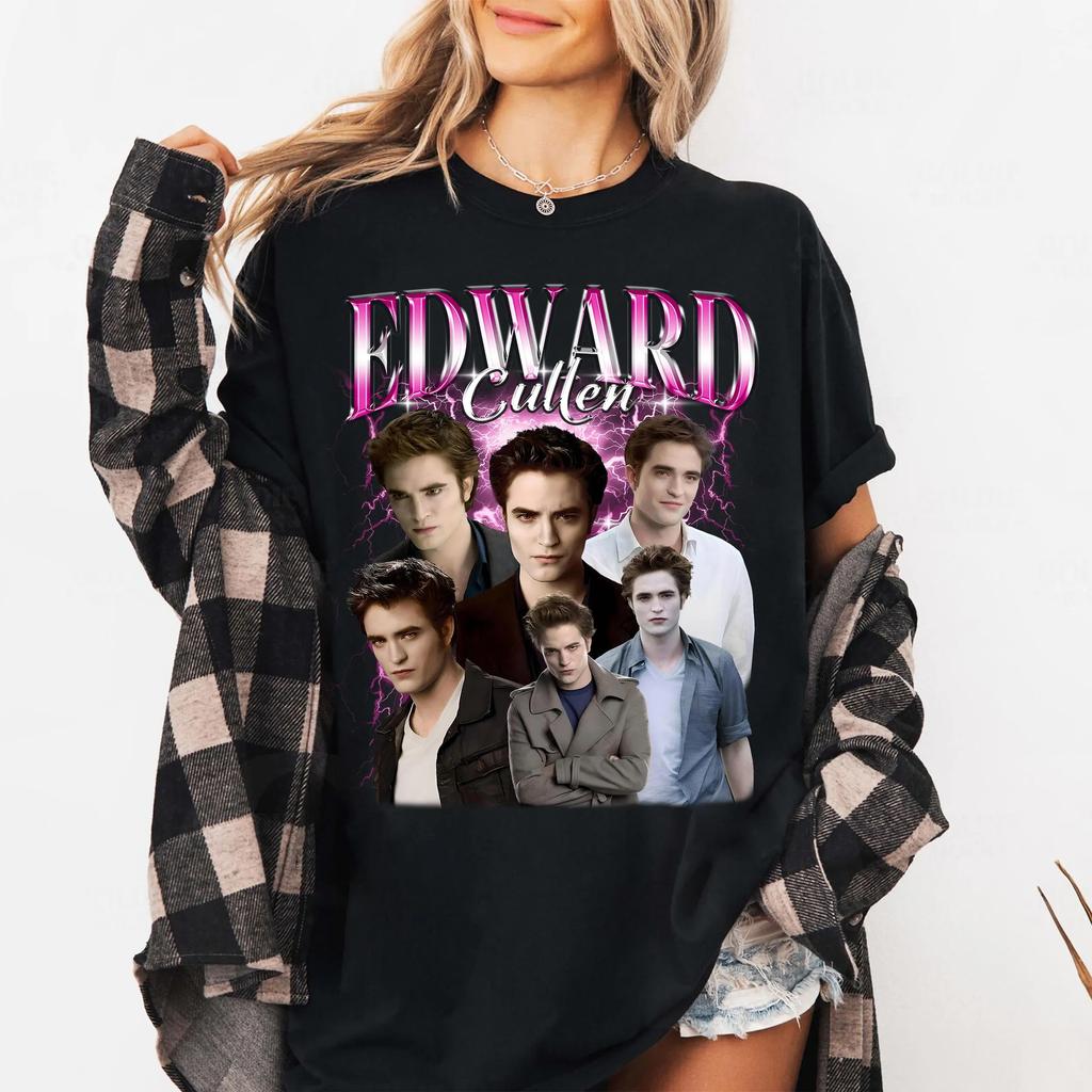 Edward Cullen Shirt Graphic Unisex Tshirt Retro 90s Fans Homage Tshirt Unisex Women Street Y2K Casual Fashion Tops Clothing