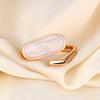 Gold-plated Seiko natural white fritillary open ring, simple personality does not fade ring