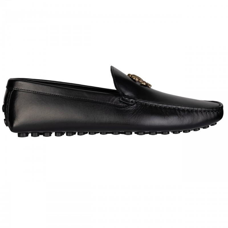 Roberto Cavalli Luxury Men's Loafers Italy Black / Gold - Size: 44
