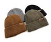 Korean Style Thick Knit Wool Hat for Men & Women - Windproof, Warm, Double Layered, Large Head, Autumn/Winter, Solid Color.
