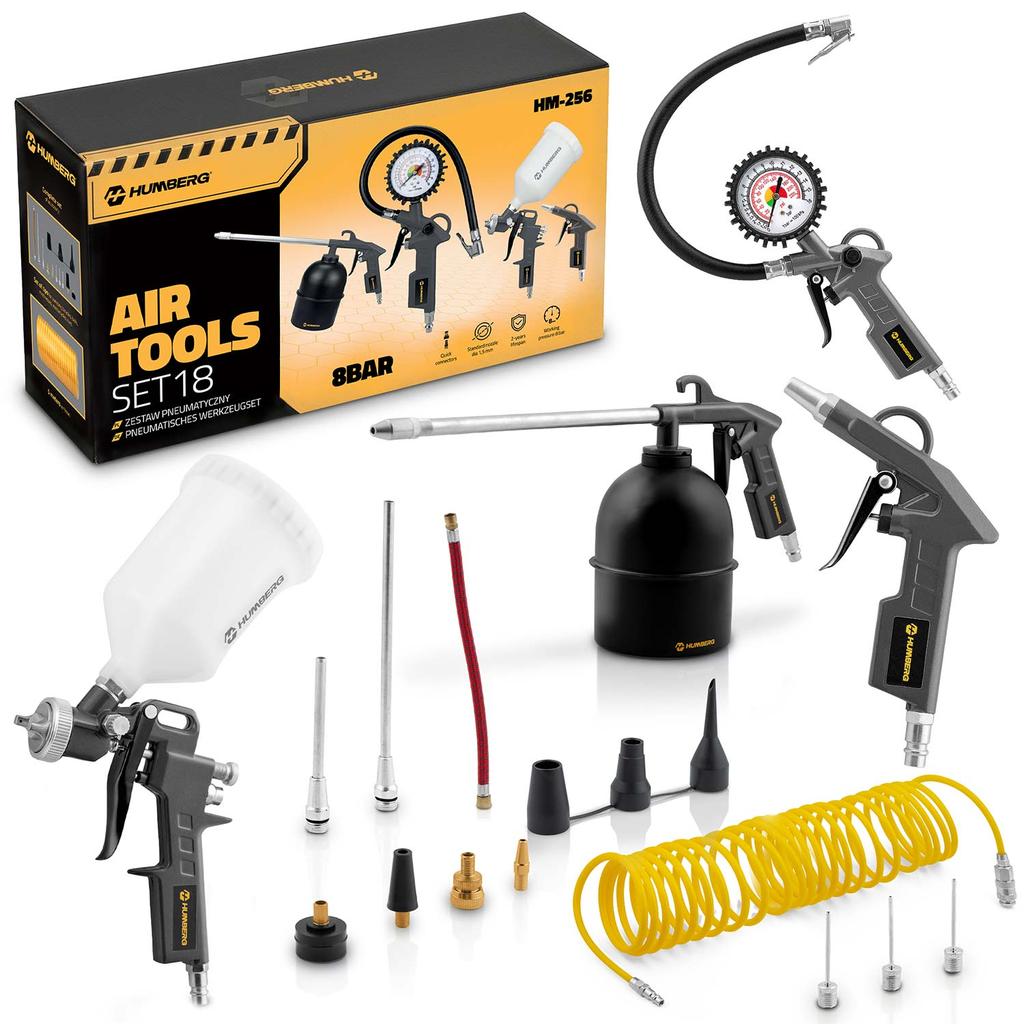 18-Piece Pneumatic Tool Set for Humberbg Hm-256 Compressor