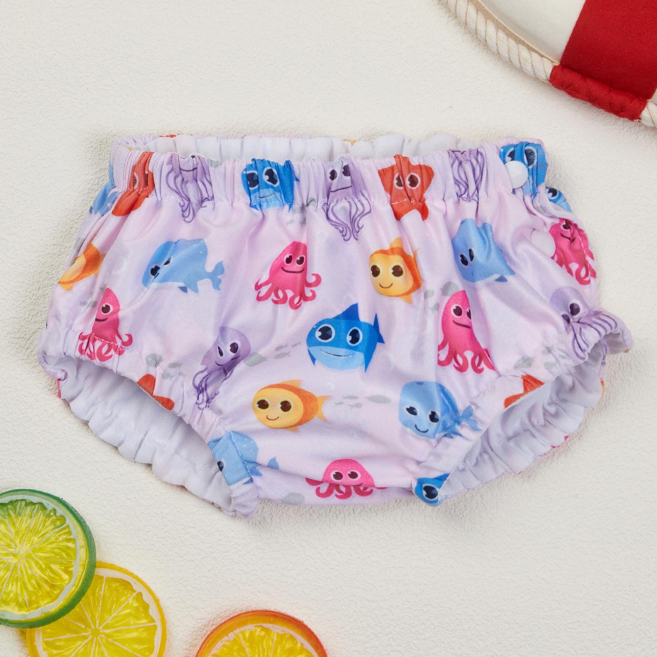 

Baby & Toddler Boys Diaper Swimsuit with Stretch Waist and Side Seam Snap Buttons 6-9 Months