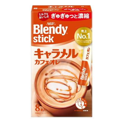 AGF Blendy Stick Caramel Cafe Au Lait (8 Sticks X 6 Boxes) [Stick Coffee]