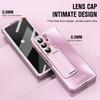 For Samsung Galaxy Z Fold7 5G Case Kickstand Matte PC Phone Cover with Tempered Glass Film