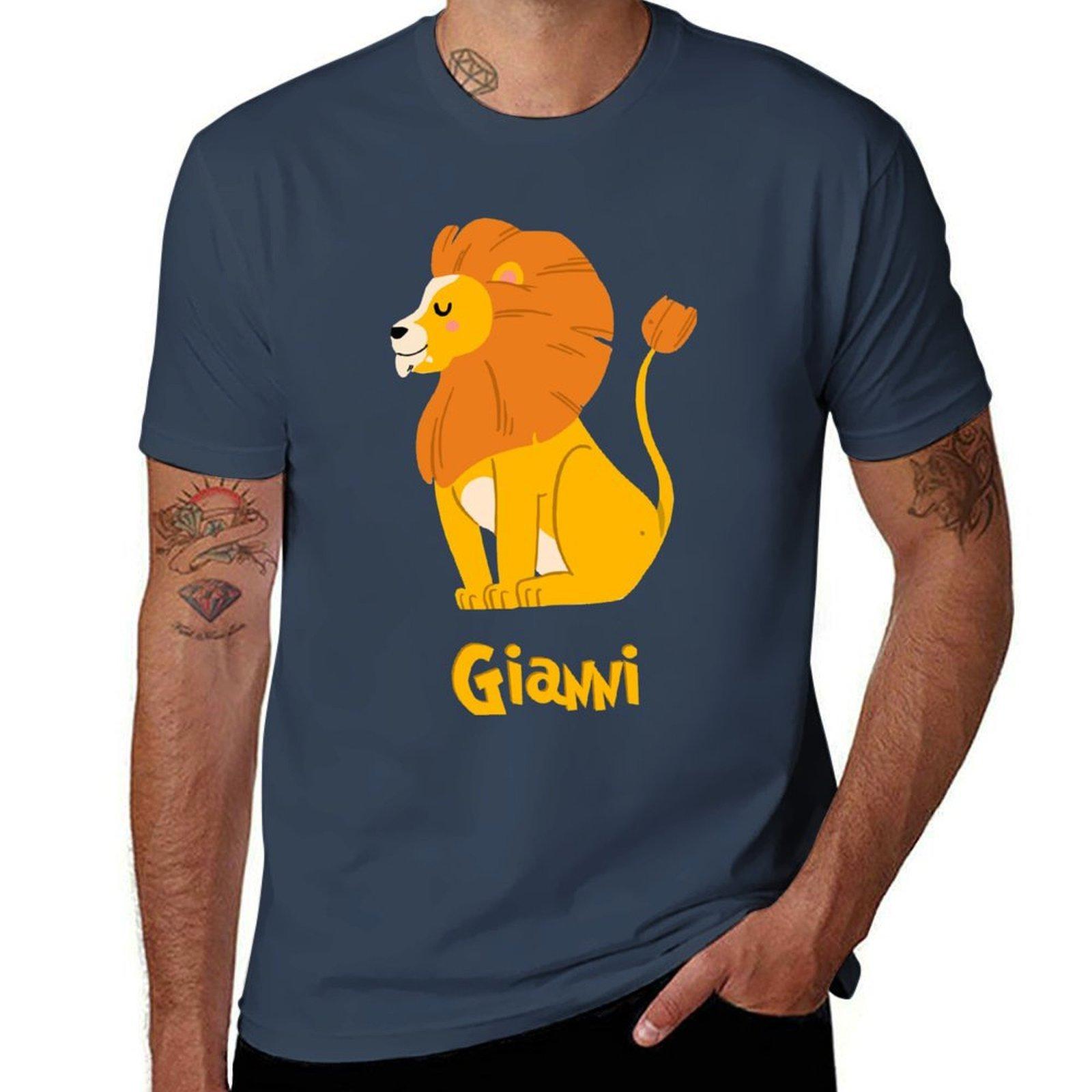 Gianni Lion Baby Boy Wild Animal Name TShirt Basic Solid Color Casual Tee Shirt S