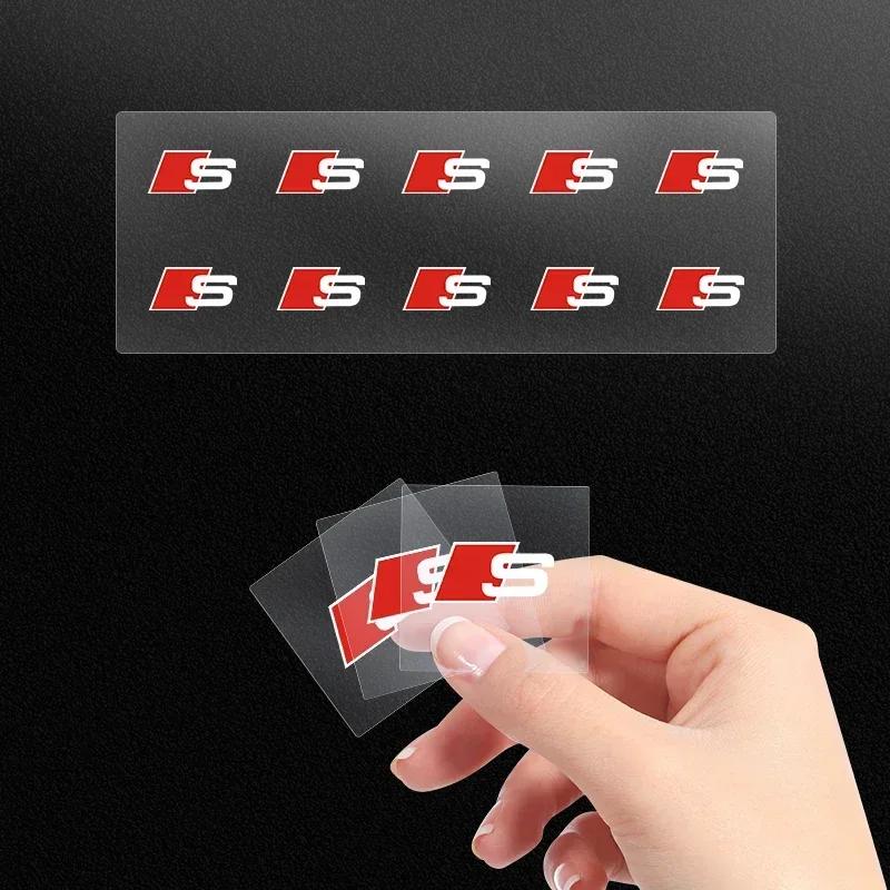 Car logo Interior Sticker Central control Decals Emblem Badge for q2 sline A1 A3 A4 A5 A6 A7 Q3 Q5 Q7 RS3 RS4 RS5 S3 S4 S5 S7