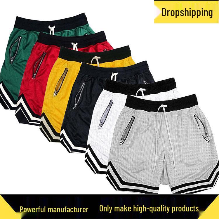 Men's Breathable Mesh Basketball Fitness Shorts