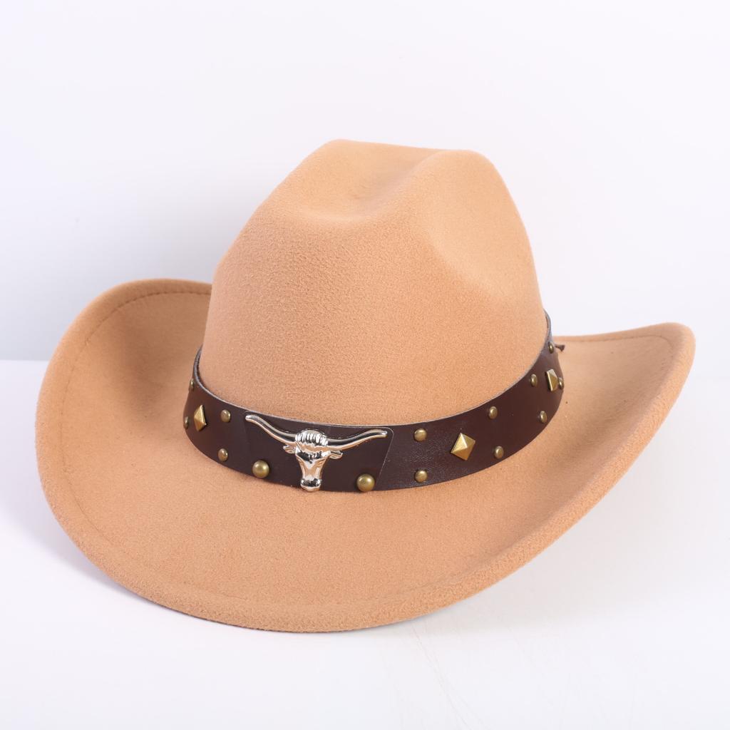 Beliebte europäische und amerikanische Mode OL-Stil einfarbiger Cowboyhut Herren und Damen High-End Zylinder Jazzhut Filzhut