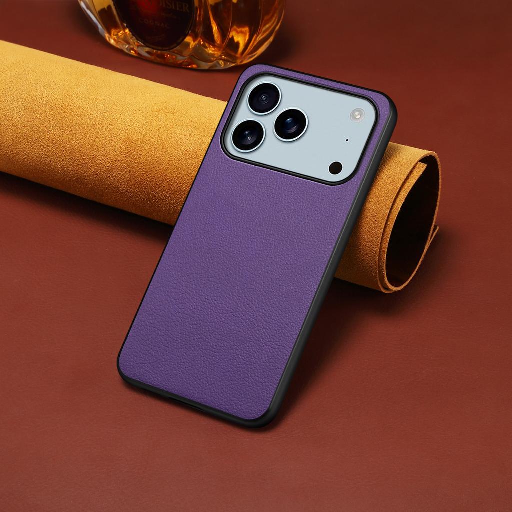 For iPhone 17 Pro Case Calf Texture Leather + PC + TPU Phone Cover