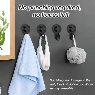 1/3pcs Suction Cup Hooks Removable Rotating Wall Hanging Hooks Movable Finishing Towel Hanger Bathroom Kitchen Organizer