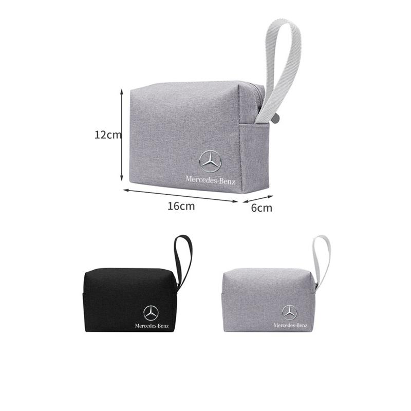 Car Organizer Bag Portable Digital Storage Bag Wallet For Mercedes Benz W203 W204 W205 W206 W212 CLK GLA C E S Class Accessories OQ4