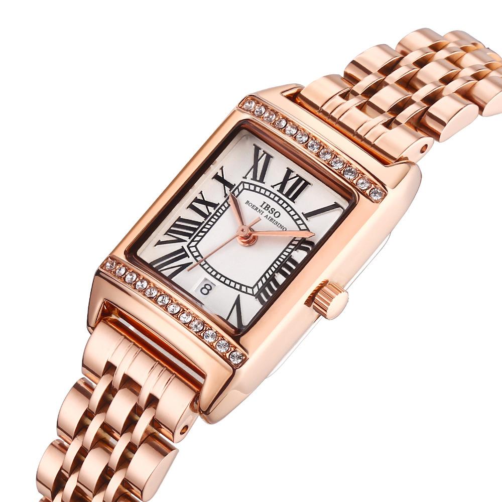 Nischen-Luxus-Retro-Uhr Damen-Quadratischer Stil Kleine Zifferblatt-Uhr Damen