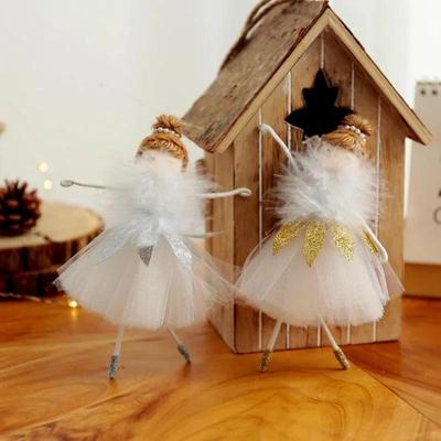 Cute Girl Angel Christmas Pendant Mini Christmas Tree Ornaments Ballerina Tree Hanging Ornaments for Christmas Party Decorations