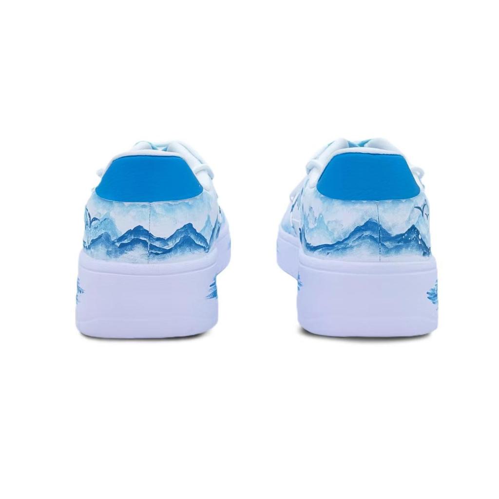 Li Ning Slip Resistant Abrasion Resistant Low top Skateboard Shoes Men's Lake Blue AGCS419-1(Team360-)