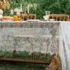 Rectangular Party Tablecloth French Retro Birthday Table Cover  for Summer Picnics