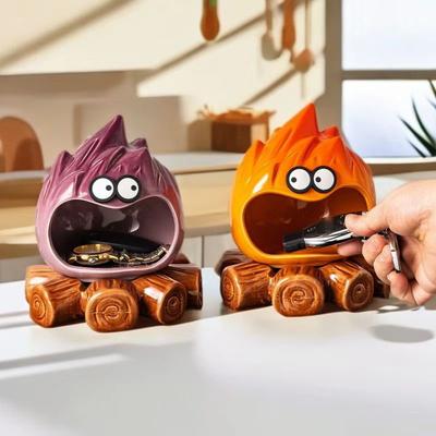 Cartoon Heart Of Flame Calcifer Desktop Decoration Creative Home Living Room Porch Key Storage Model Room Decoration Toys Gift
