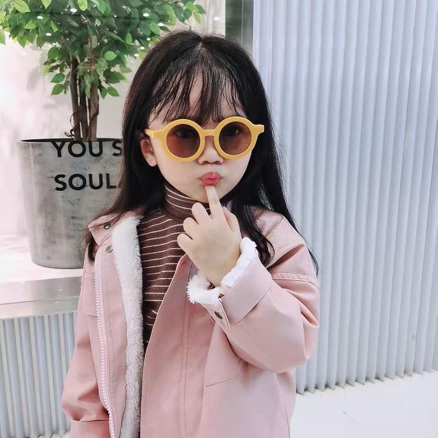 Fashion Round Frame Multi-Color Matte Round Frame Glasses Uv400 Uv Protection Baby Men'S And Women'S Children'S Glasses