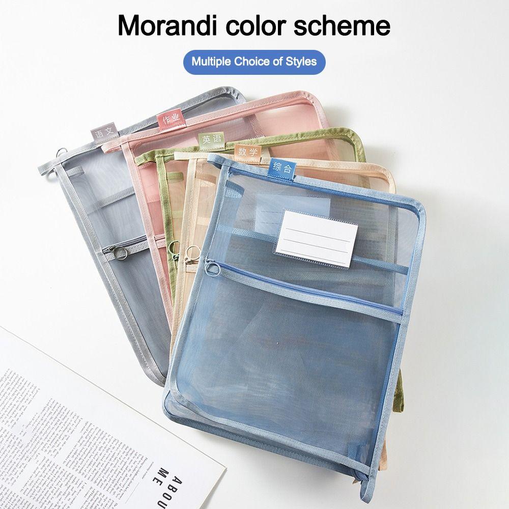 Transparente Netztasche mit Reißverschluss Große Kapazität Aufbewahrungstasche für Schreibwaren Schul- Bürobedarf