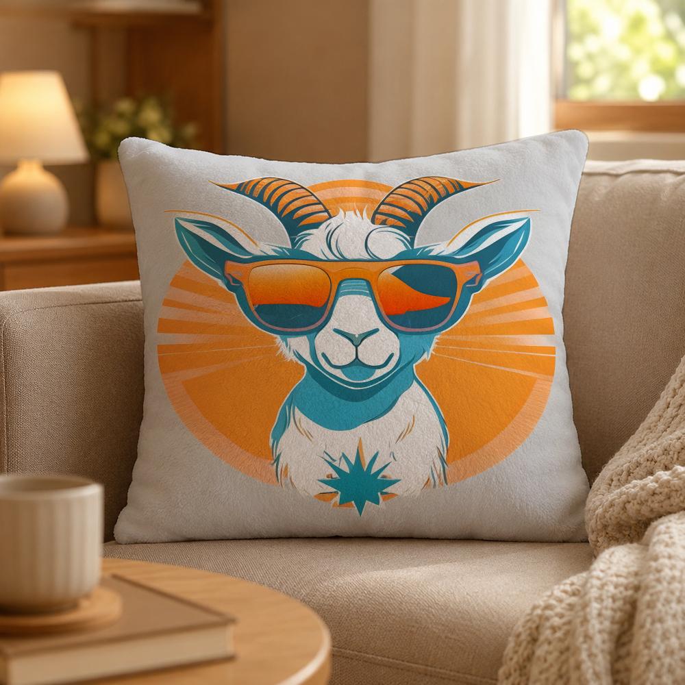 Game Goat Simulator Comedy Cushion Cover Personalized Short Plush Cushion Cover Sofa Pillowcase Bedroom Home Decor Gift