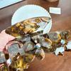 Elegant Floral Design Rhinestone Hair Claw Clip Large Size Stylish Accessory For Women