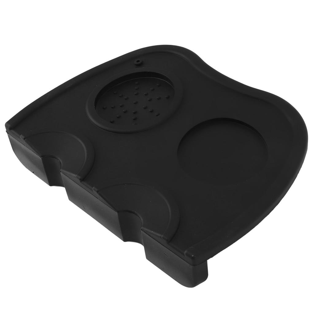 Coffee Tamper Mat Double Hole Anti Slip Corner Coffee Tamping Mat Tool for Home Kitchen Office Bar