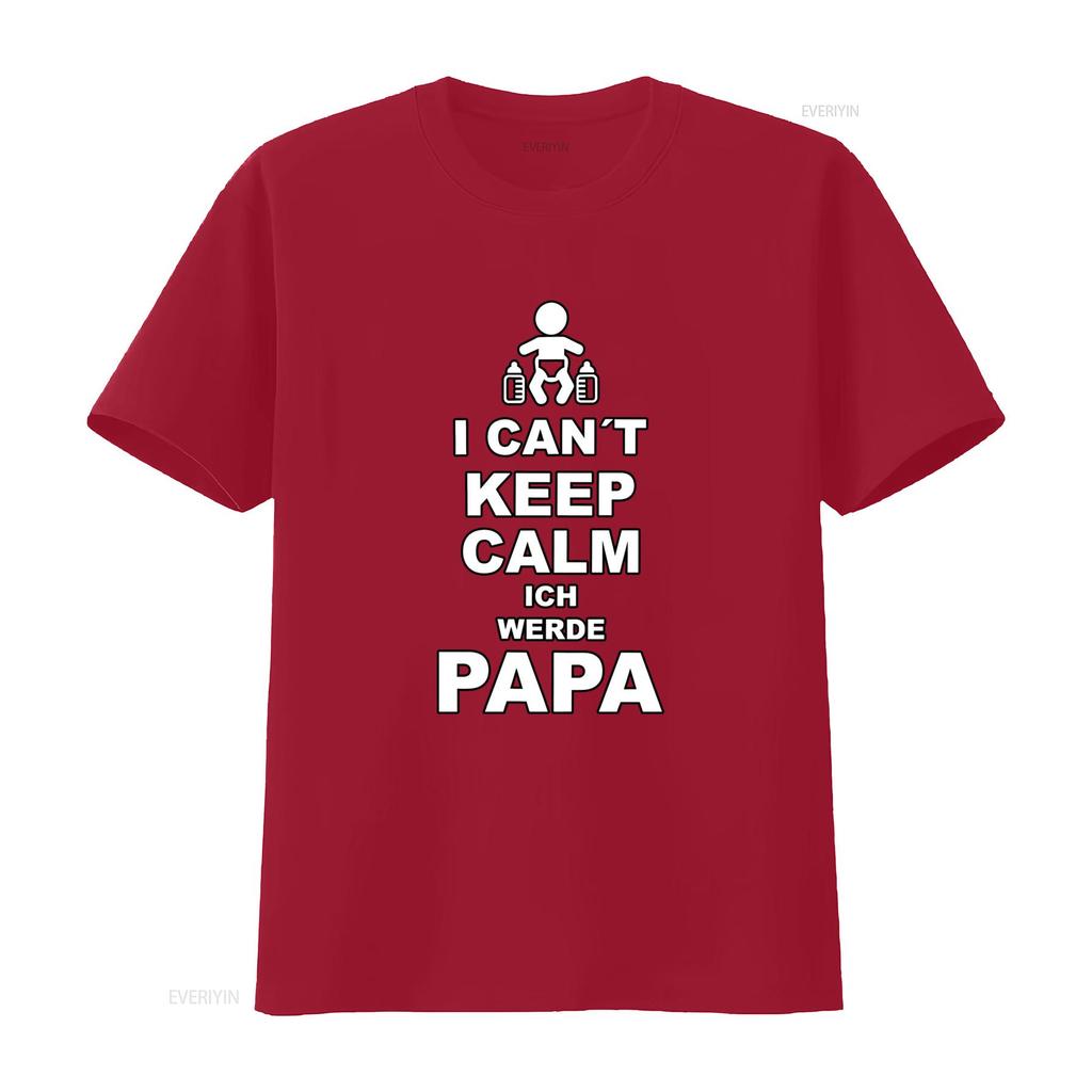 Werdender Papa T Shirt I Cant Keep Calm Ich Werde Perfect for Expectant Fathers Vintage Washed Soft Casual Homme Fashion