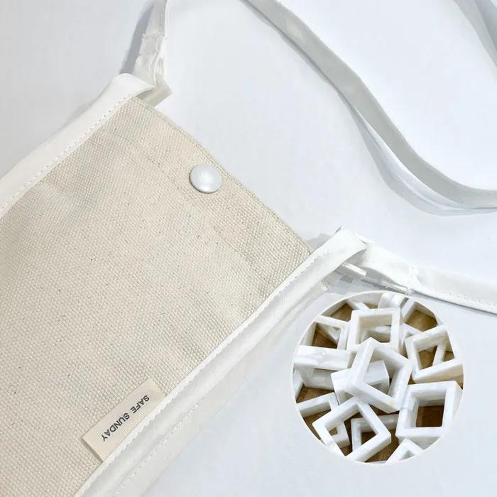 Upcycled Snap Phone Bag (White)