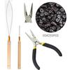 Hair Extension Tool Kit Includes Extension Pliers Crochet Hook Bead Stringer and Nano Ring for Making Styling Accessories