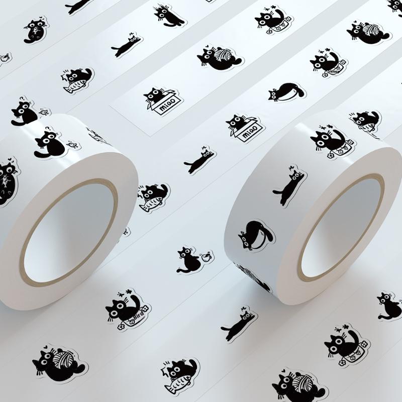 500Pcs/Set Black Cat Roll Sticker Graffiti Stickers Diy Phone Case Laptop Water Bottle Waterproof Stickers