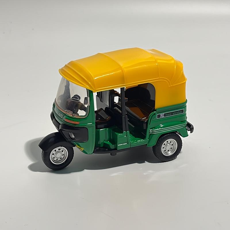 

Battery Powered Alloy Tricycle Motorcycle Toy with Lights, Music, Realistic Engine Sound Pull Back Operation Green/Black Retro Car Model Gift for Kids