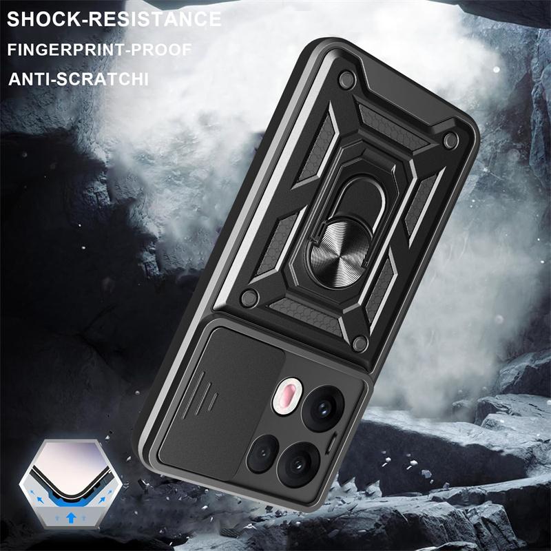 Armor Slide Lens Funda For Oppo Reno 13 13Pro 5G Case Car Magnetic Holder Ring Stand Protect Back Cover for OPPO Reno13 Pro Capa