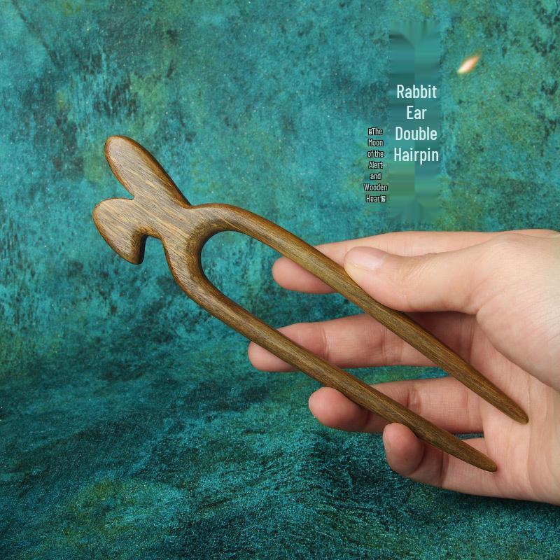 Ancient Style Wooden U-Shaped Hairpin for Hair Bun – Perfect Hanfu Accessory for Girlfriend or Children