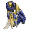 Imitation Cashmere Landscape Style Scarf for Women in Autumn and Winter Korean Style Versatile Contrasting Color Landscape Simple Retro Warm Scarf