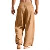 Men's Linen Loose Casual Sports Pants with Pockets and Drawstring - Solid Color Trendy Business Pants