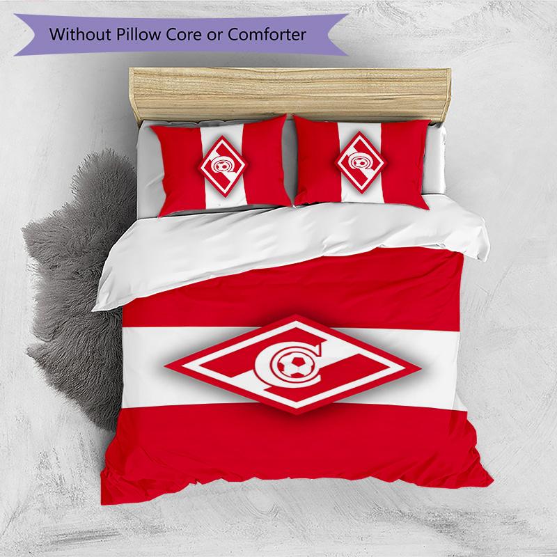 Spartak Moscow Pattern Printed 3PCS Bedding Set Soft Skin-Friendly Washable Duvet Cover & Pillowcases Set All Season Bedroom