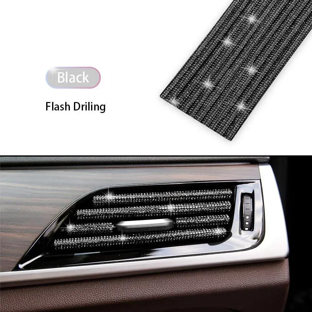 NEW 1/10PCS Car Vent Diamond Decorative Strip Fashion Luxury Car Air Conditioning Decoration Stripe Grille Sticker Accessories