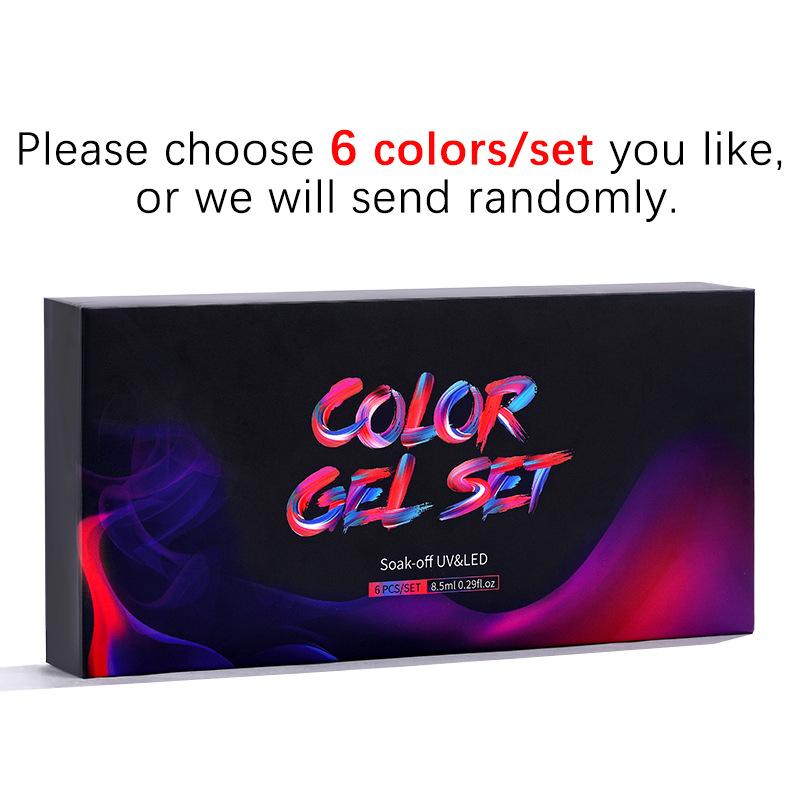 Nail Polish Glue Kit, Nail Art 6Pcs Box Barbie Glue, Nail Color Glue Phototherapy Glue